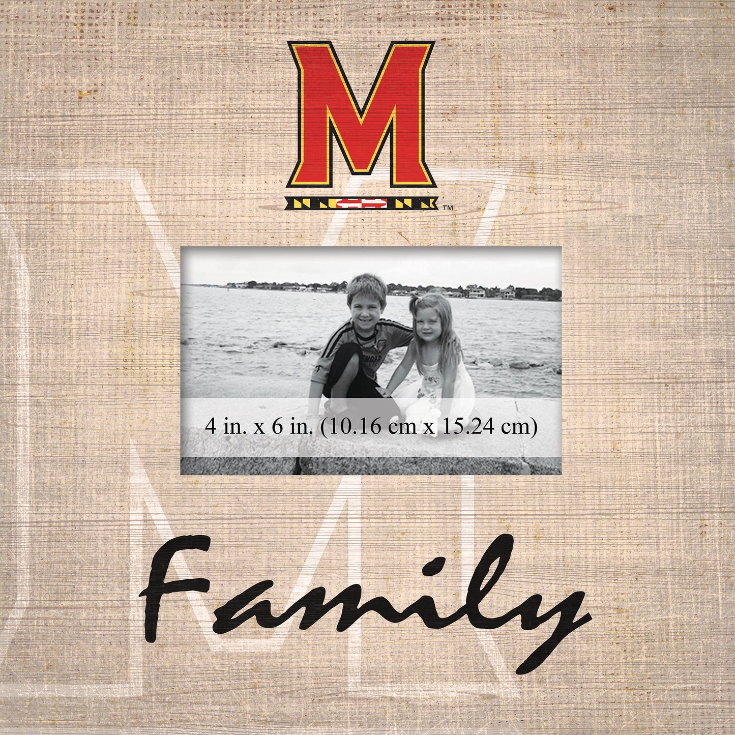 Maryland Terrapins 10'' x 10'' Burlap Pattern Frame