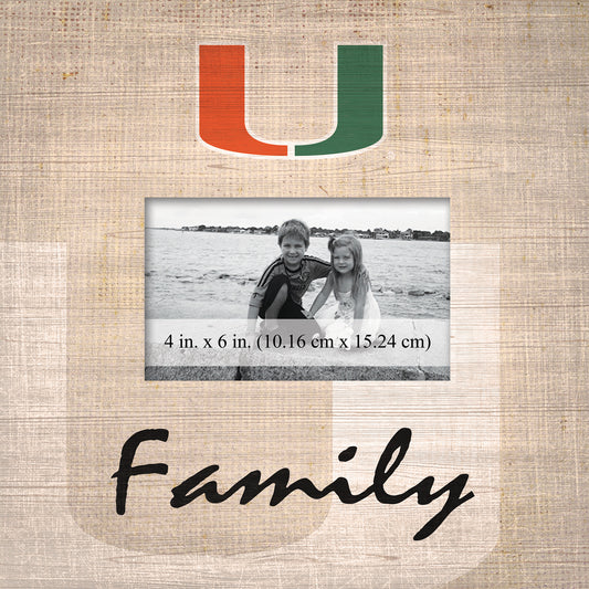 Miami Hurricanes 10'' x 10'' Burlap Pattern Frame
