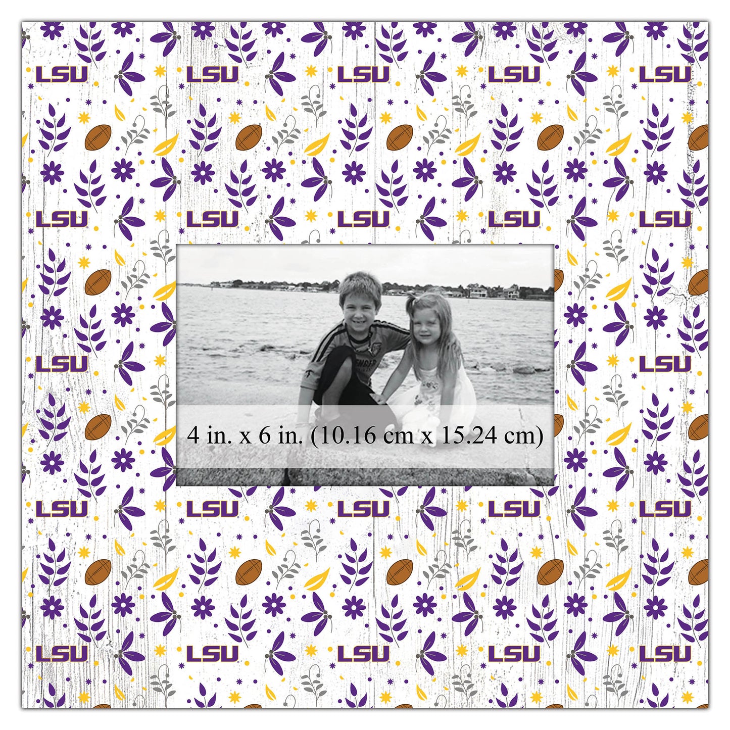 LSU Tigers 10'' x 10'' Floral Pattern Frame