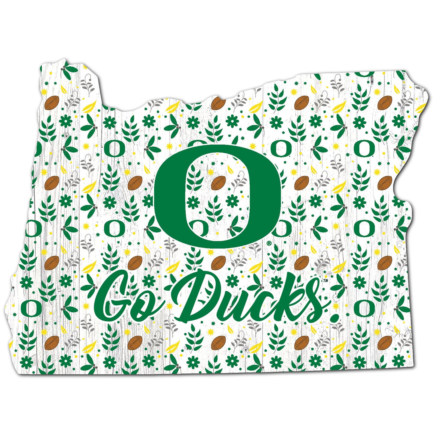 Oregon Ducks 12'' Floral State Sign