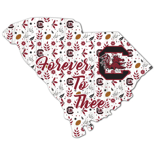 South Carolina Gamecocks 12'' Floral State Sign