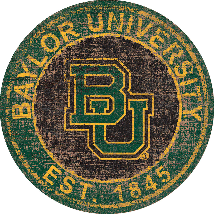 Baylor Bears 24'' Round Heritage Logo Sign