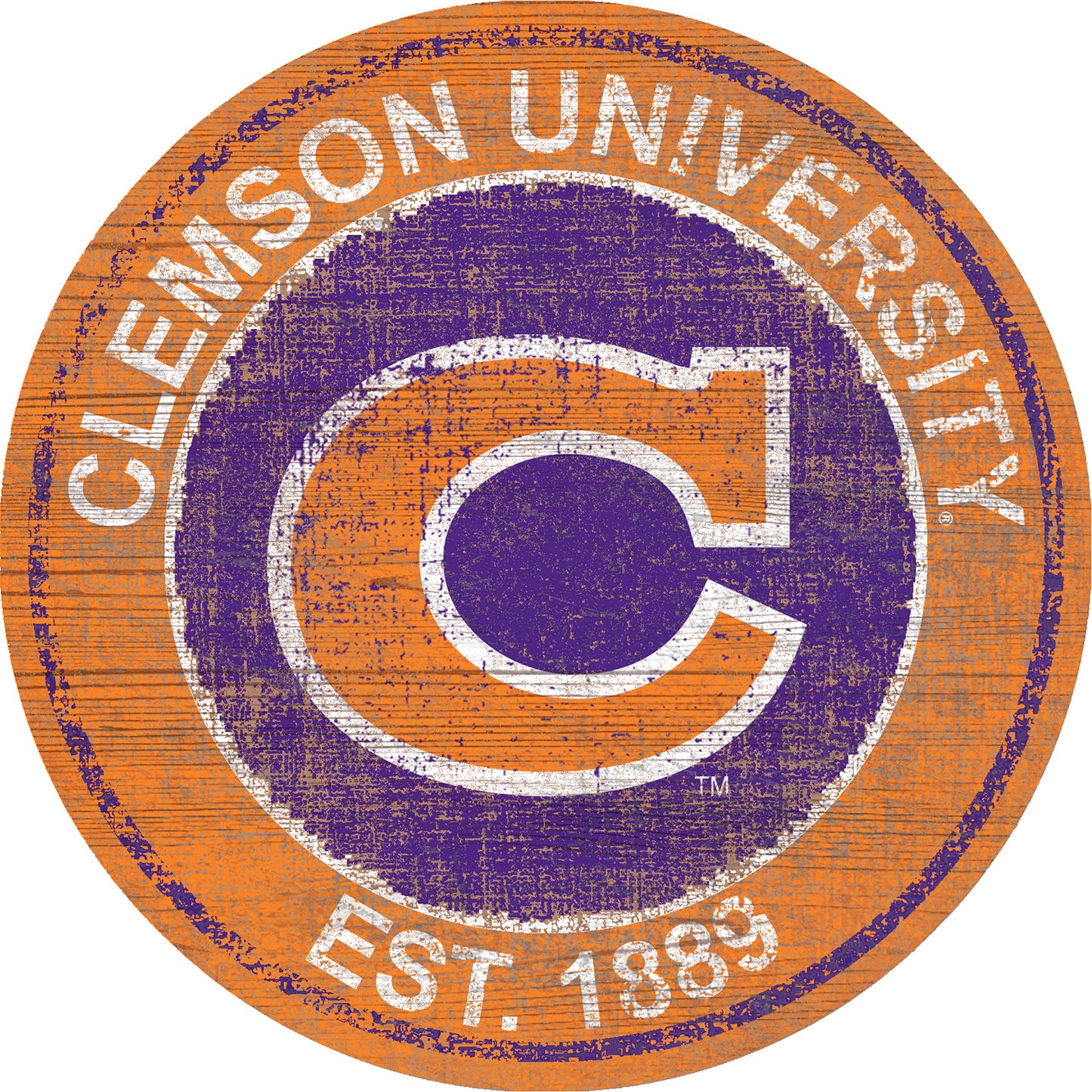 Clemson Tigers 24'' Round Heritage Logo Sign