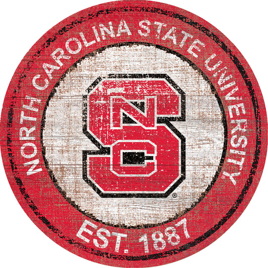 NC State Wolfpack 24'' Round Heritage Logo Sign