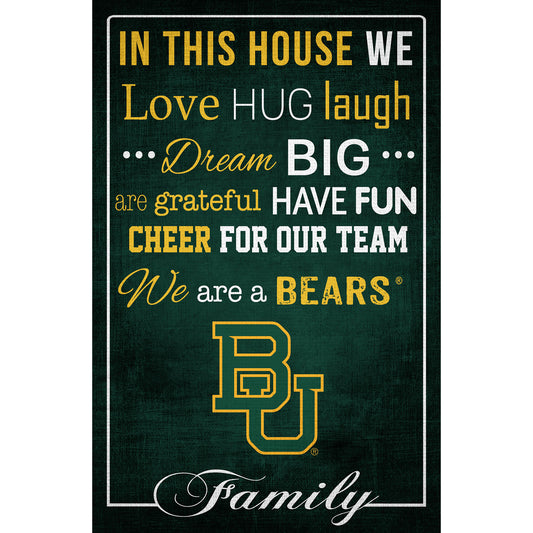 Baylor Bears 17'' x 26'' In This House Sign