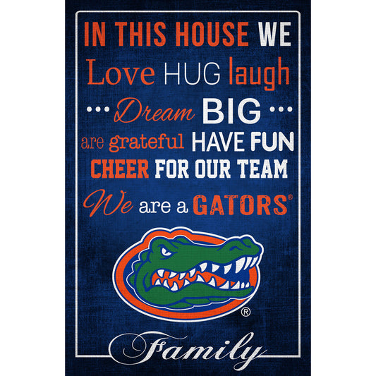 Florida Gators 17'' x 26'' In This House Sign