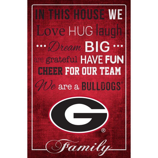 Georgia Bulldogs 17'' x 26'' In This House Sign