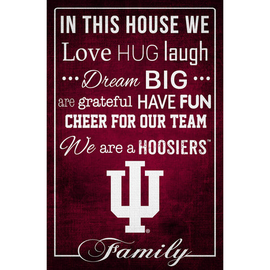 Indiana Hoosiers 17'' x 26'' In This House Sign