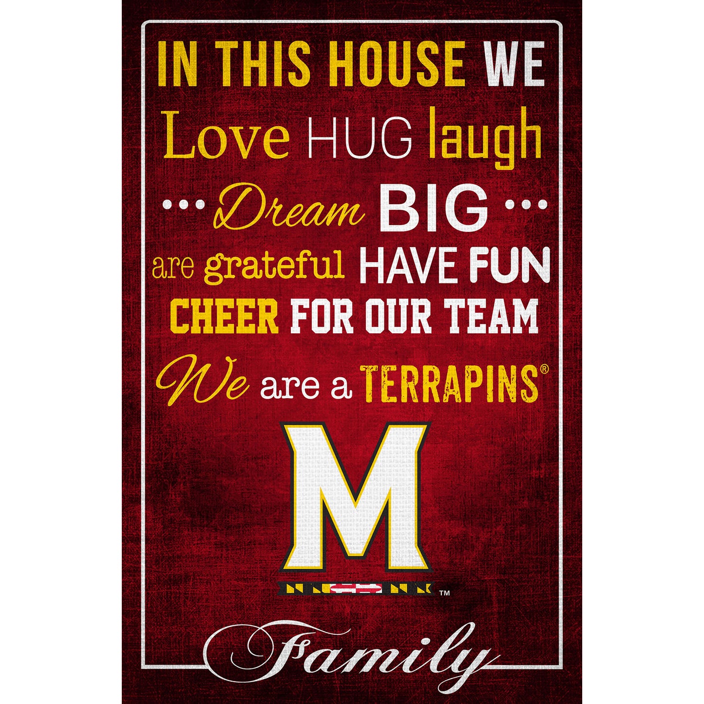 Maryland Terrapins 17'' x 26'' In This House Sign