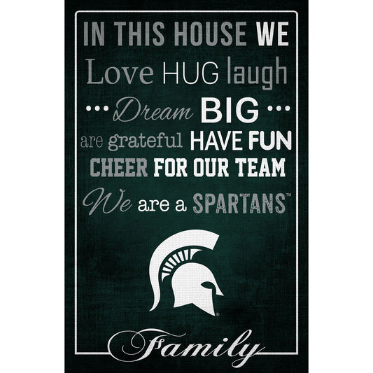 Michigan State Spartans 17'' x 26'' In This House Sign