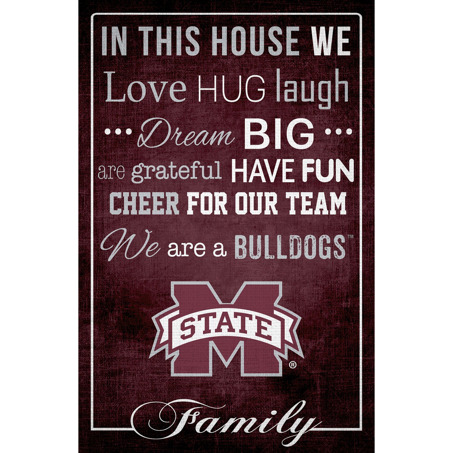 Mississippi State Bulldogs 17'' x 26'' In This House Sign