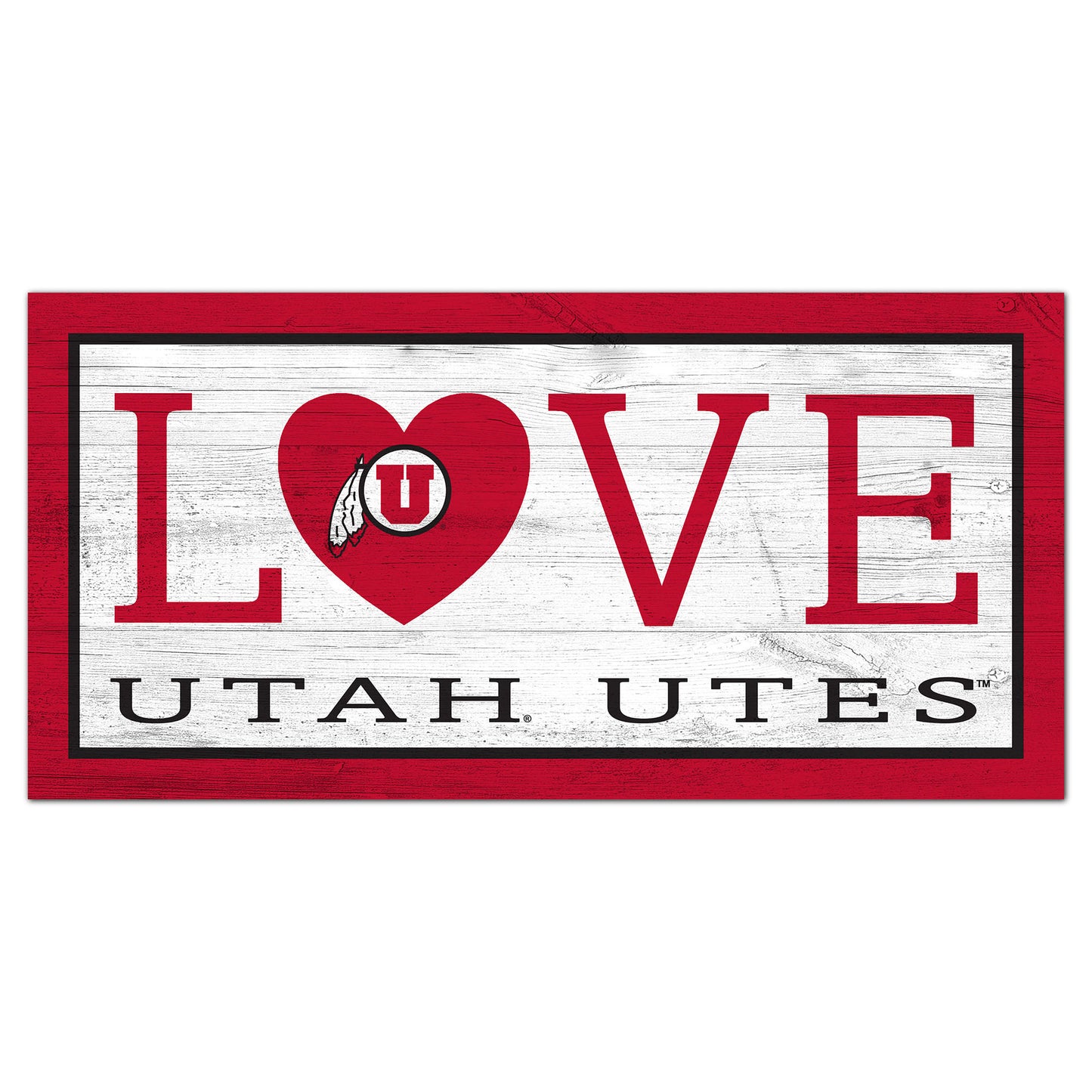 Utah Utes 6'' x 12'' Team Love Sign