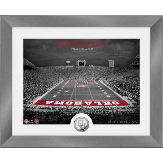 Highland Mint Oklahoma Sooners 13'' x 16'' Art Deco Stadium Silver Coin Photo Mint