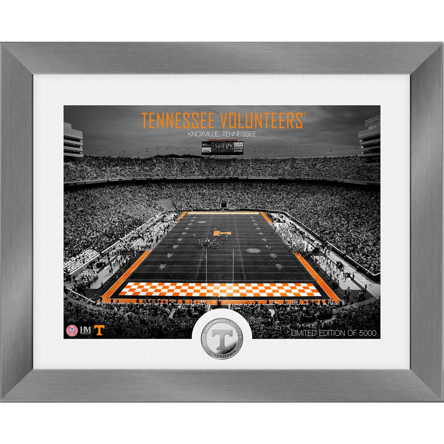 Highland Mint Tennessee Volunteers 13'' x 16'' Art Deco Stadium Silver Coin Photo Mint