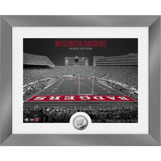Highland Mint Wisconsin Badgers 13'' x 16'' Art Deco Stadium Silver Coin Photo Mint