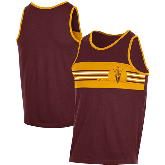 Men's Champion Maroon Arizona State Sun Devils Colorblock Tank Top