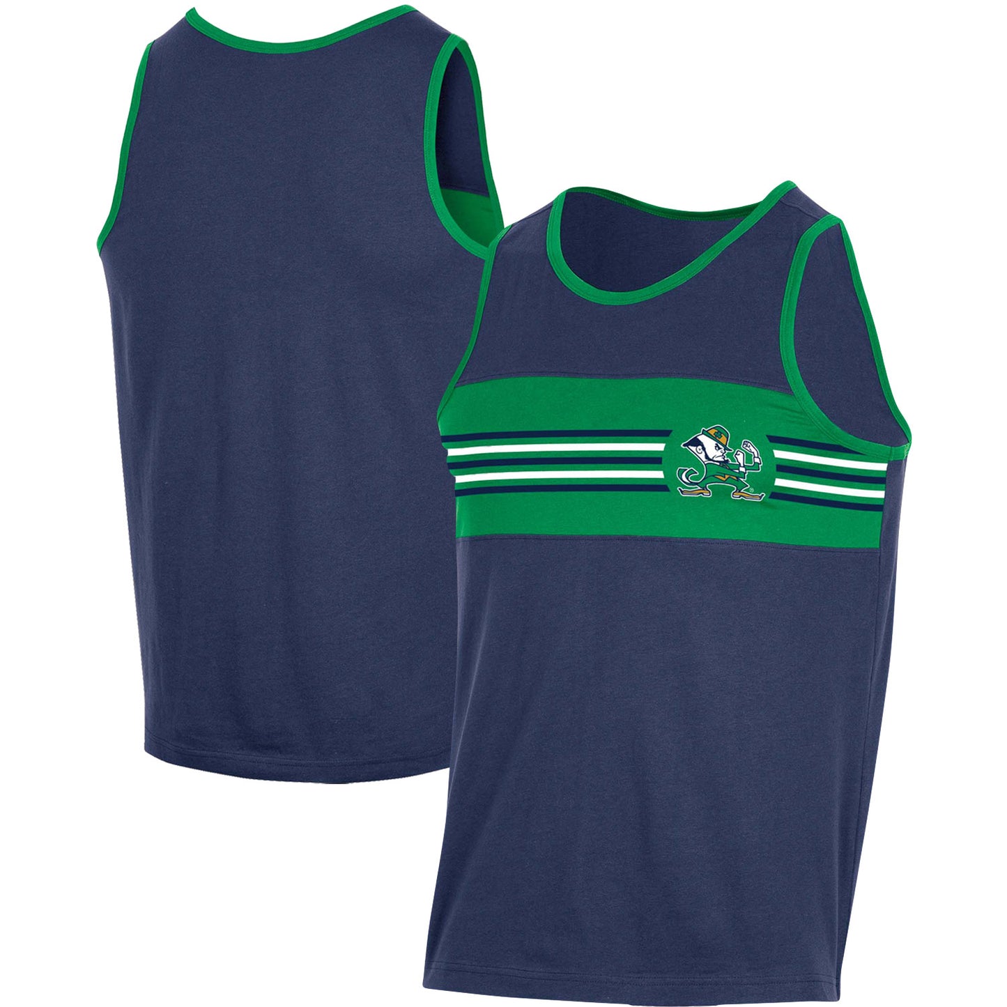 Men's Champion Navy Notre Dame Fighting Irish Colorblock Tank Top