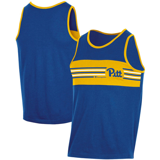 Men's Champion Royal Pitt Panthers Colorblock Tank Top