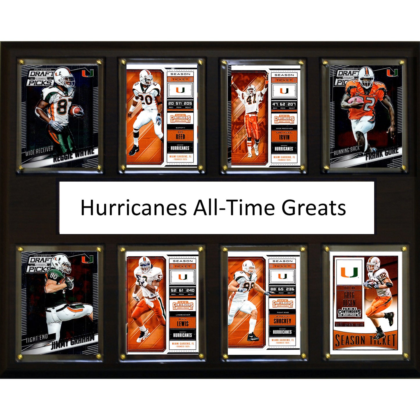 Miami Hurricanes 12'' x 15'' All-Time Greats Team Plaque