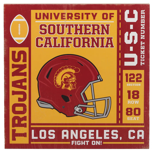 USC Trojans 14'' x 14'' Team Deep Wood Sign