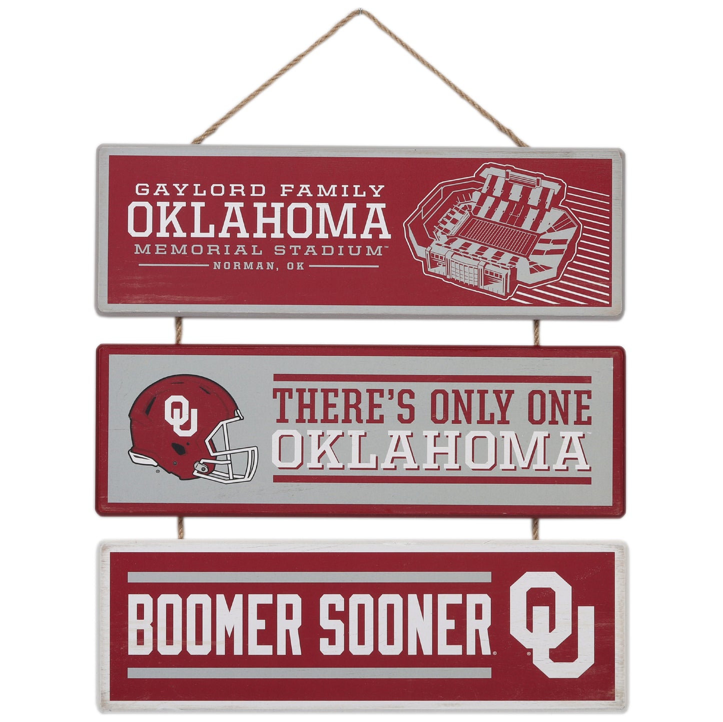 Oklahoma Sooners 13'' x 14'' Team Linked Fiberboard Sign
