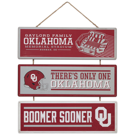 Oklahoma Sooners 13'' x 14'' Team Linked Fiberboard Sign