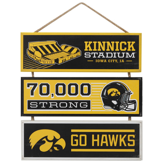 Iowa Hawkeyes 13'' x 14'' Team Linked Fiberboard Sign