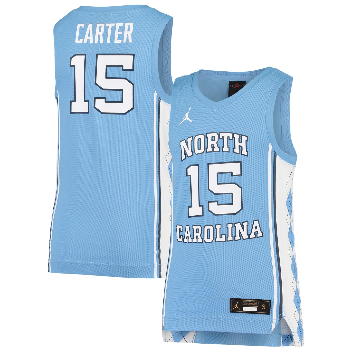Youth Jordan Brand Vince Carter Carolina Blue North Carolina Tar Heels Team Replica Basketball Jersey