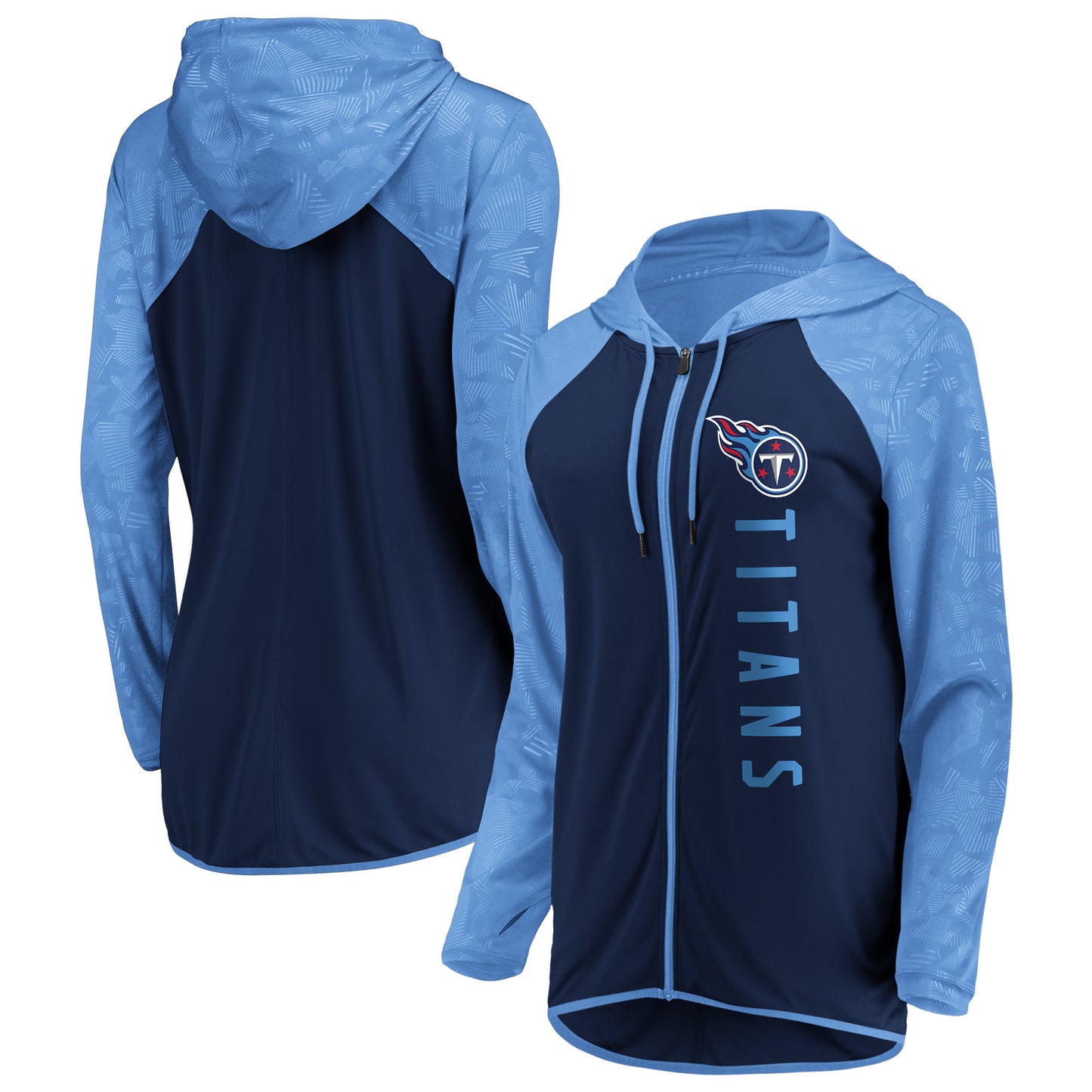 Women's Fanatics Navy/Light Blue Tennessee Titans Forever Fan Full-Zip Hoodie