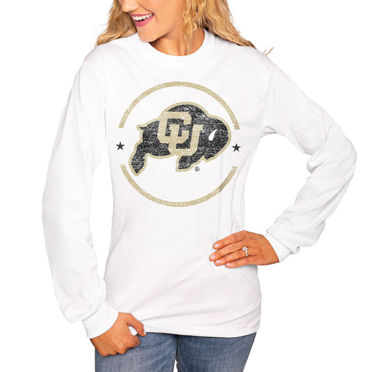 Women's White Colorado Buffaloes End Zone Long Sleeve T-Shirt