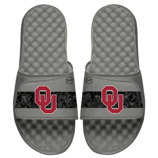 Men's ISlide Gray Oklahoma Sooners OHT Military Appreciation Slide Sandals