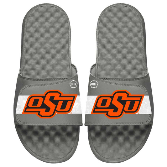 Men's ISlide Gray Oklahoma State Cowboys OHT Military Appreciation Slide Sandals