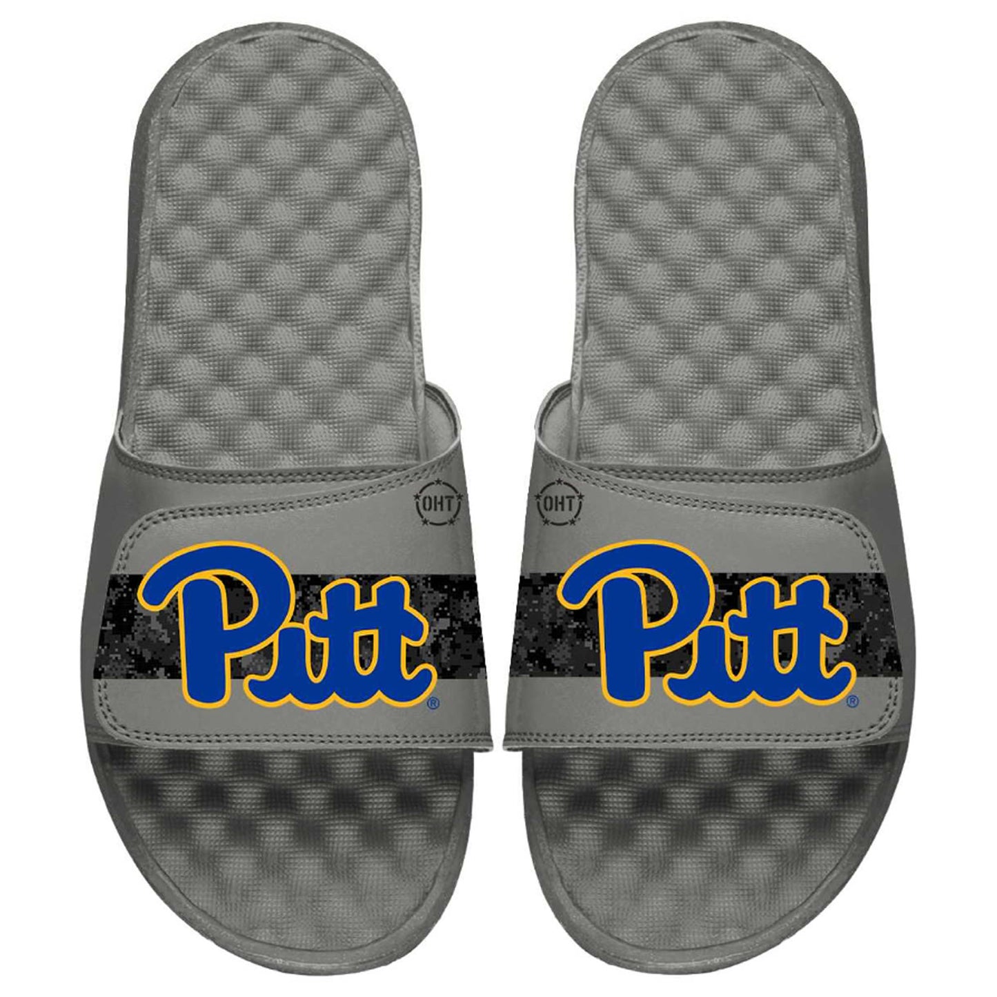 Men's ISlide Gray Pitt Panthers OHT Military Appreciation Slide Sandals