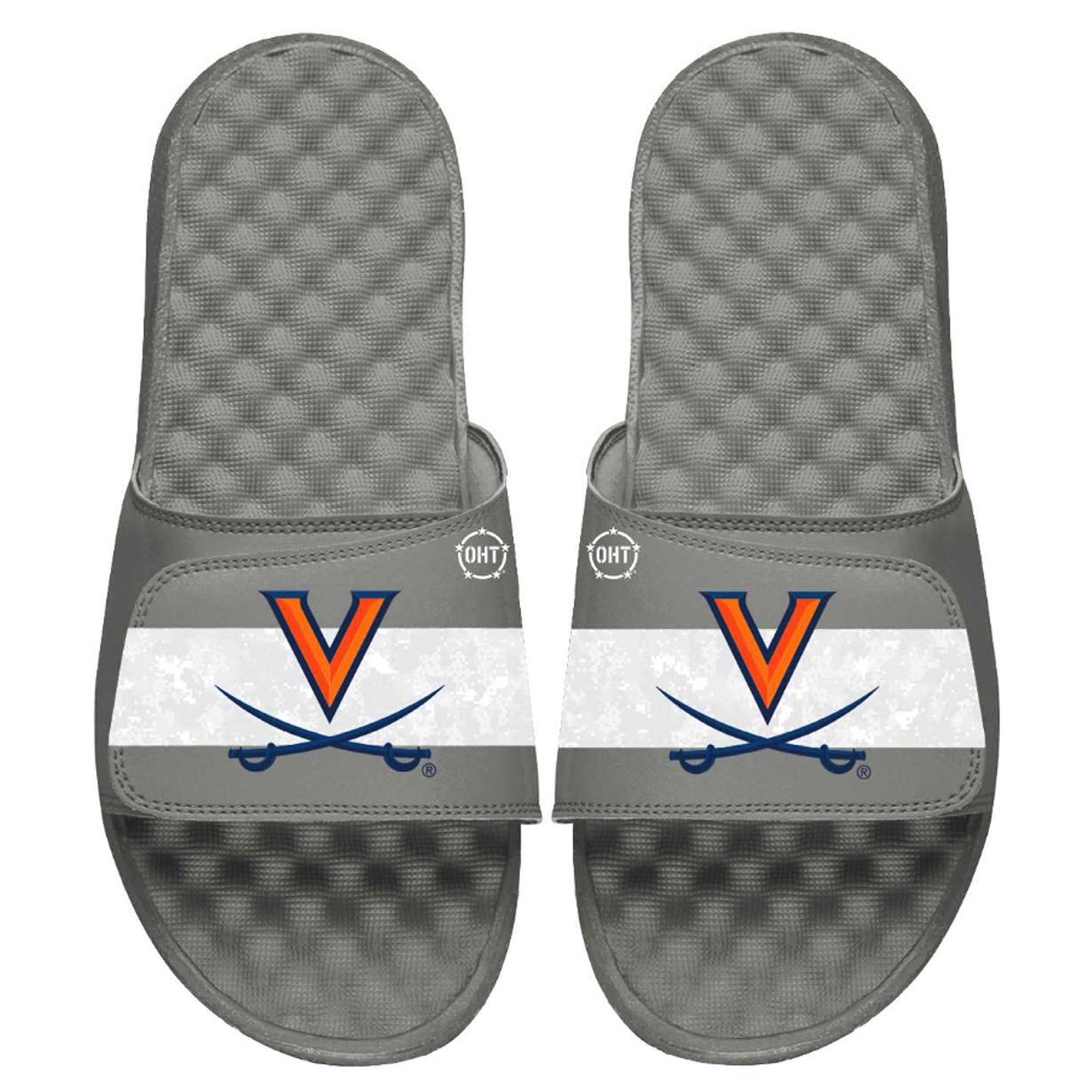 Men's ISlide Gray Virginia Cavaliers OHT Military Appreciation Slide Sandals