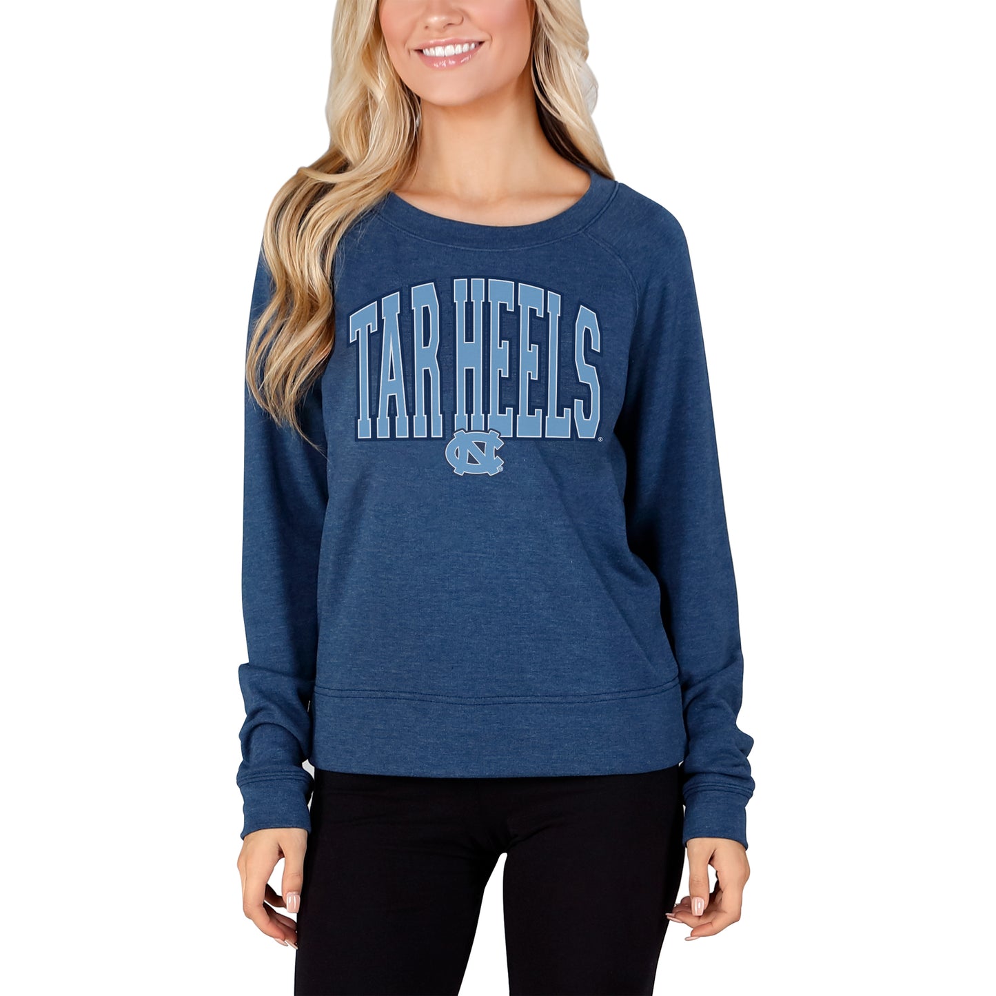 Women's Concepts Sport Navy North Carolina Tar Heels Mainstream Terry Long Sleeve T-Shirt