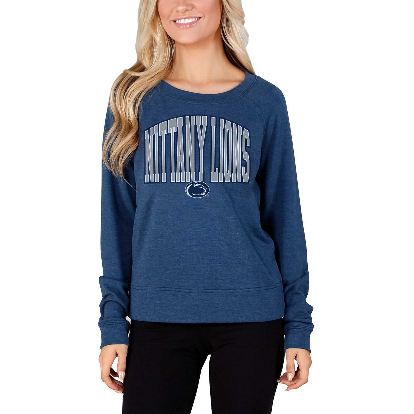 Women's Concepts Sport Navy Penn State Nittany Lions Mainstream Terry Long Sleeve T-Shirt