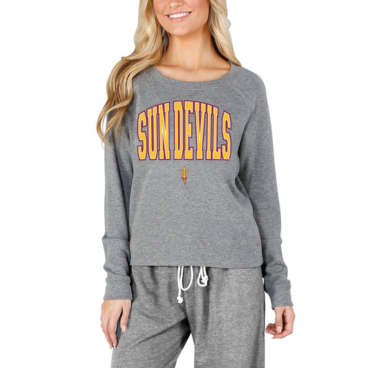 Women's Concepts Sport Gray Arizona State Sun Devils Mainstream Terry Long Sleeve T-Shirt