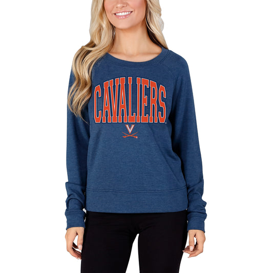 Women's Concepts Sport Navy Virginia Cavaliers Mainstream Terry Long Sleeve T-Shirt