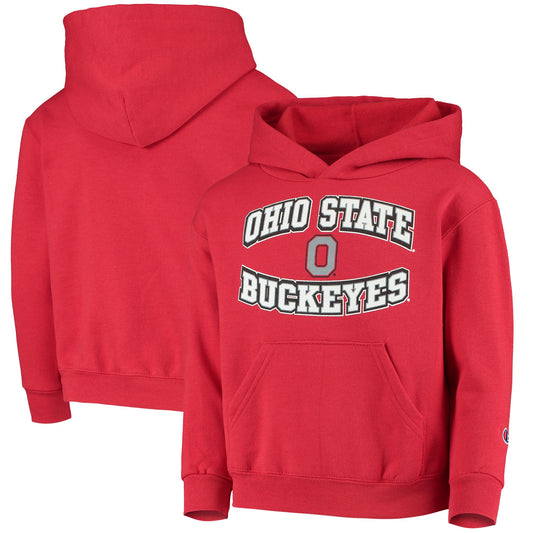 Youth Champion Scarlet Ohio State Buckeyes Powerblend Pullover Hoodie