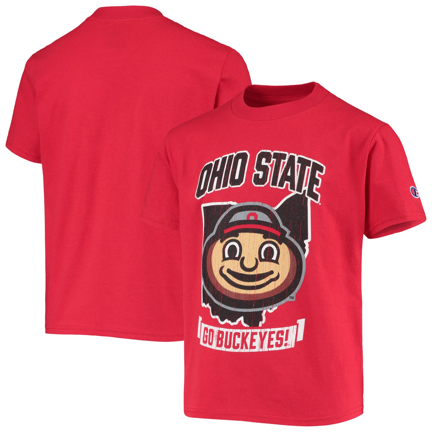 Youth Champion Scarlet Ohio State Buckeyes Strong Mascot T-Shirt