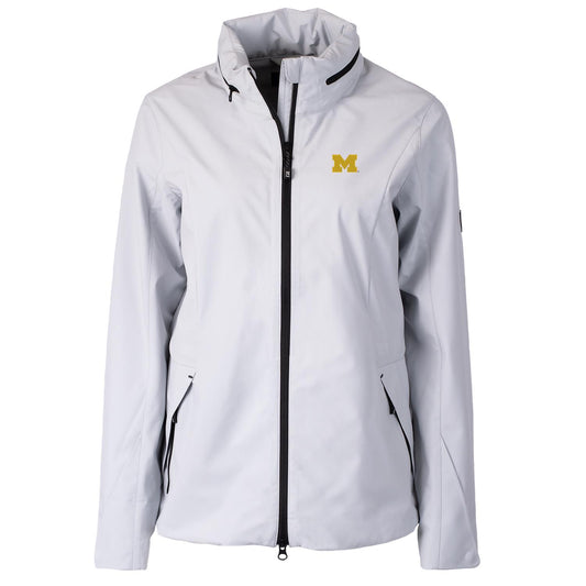 Women's Cutter & Buck White Michigan Wolverines Vapor Full-Zip Jacket