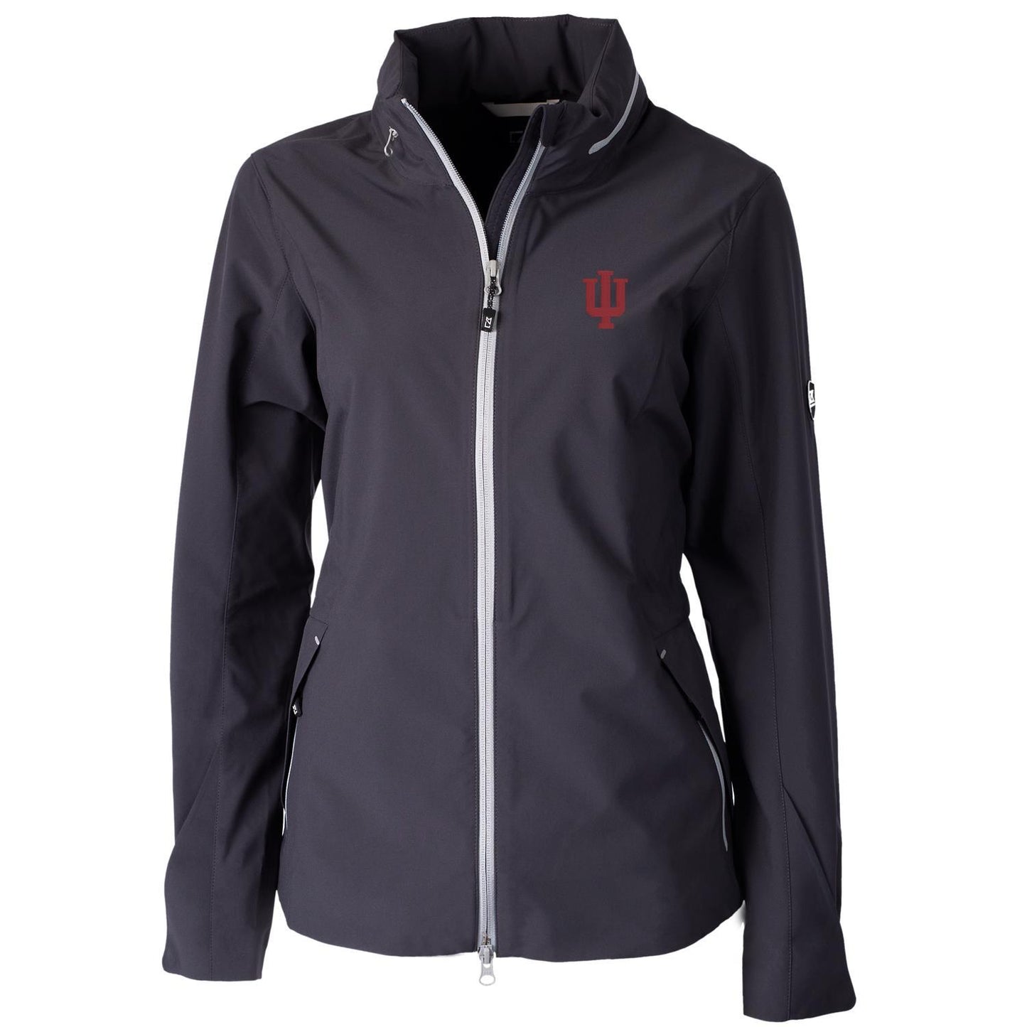 Women's Cutter & Buck Charcoal Indiana Hoosiers Vapor Full-Zip Jacket