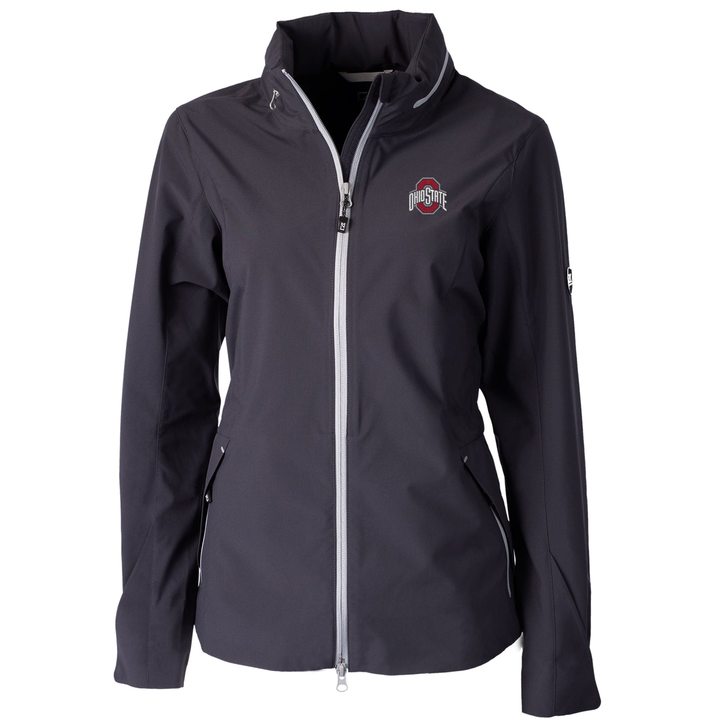 Women's Cutter & Buck Charcoal Ohio State Buckeyes Vapor Full-Zip Jacket