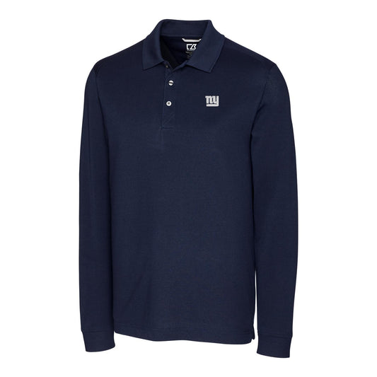 Men's Cutter & Buck Navy New York Giants Advantage Long Sleeve Polo