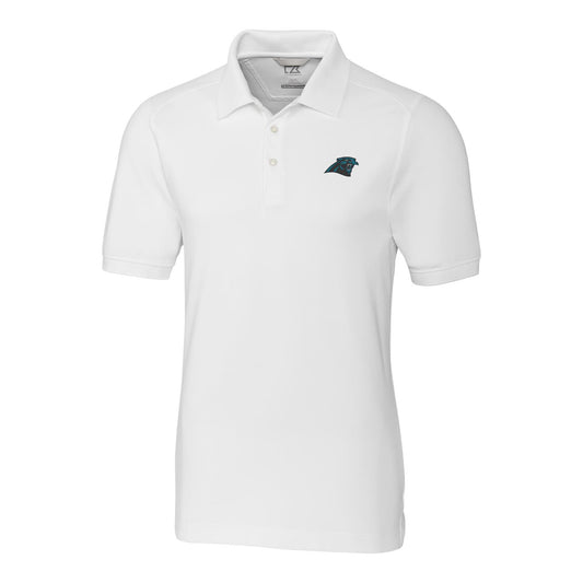 Men's Cutter & Buck White Carolina Panthers Advantage Polo