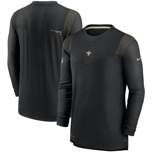 Men's Nike Black New Orleans Saints Sideline Player UV Performance Long Sleeve T-Shirt