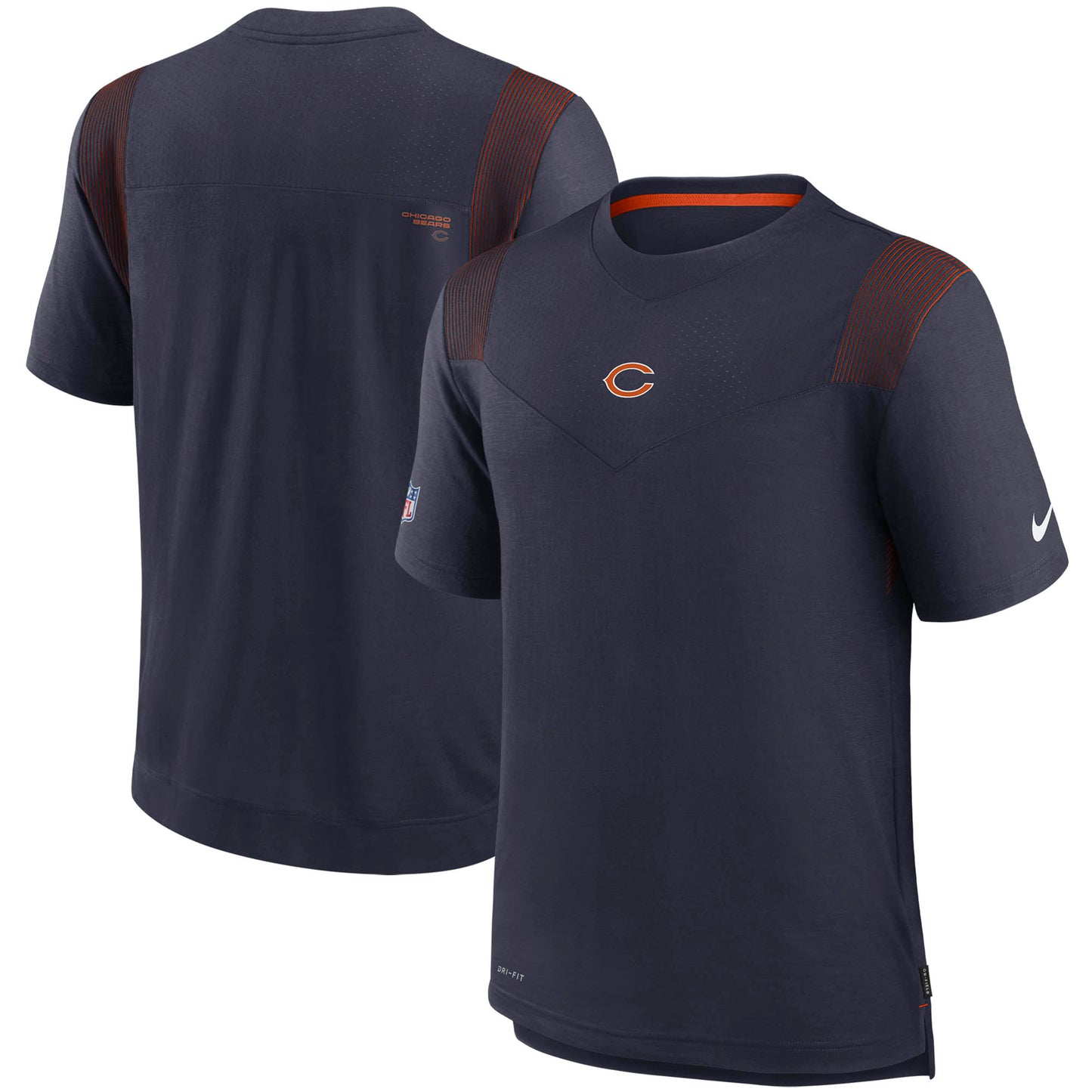 Men's Nike Navy Chicago Bears Sideline Player UV Performance T-Shirt