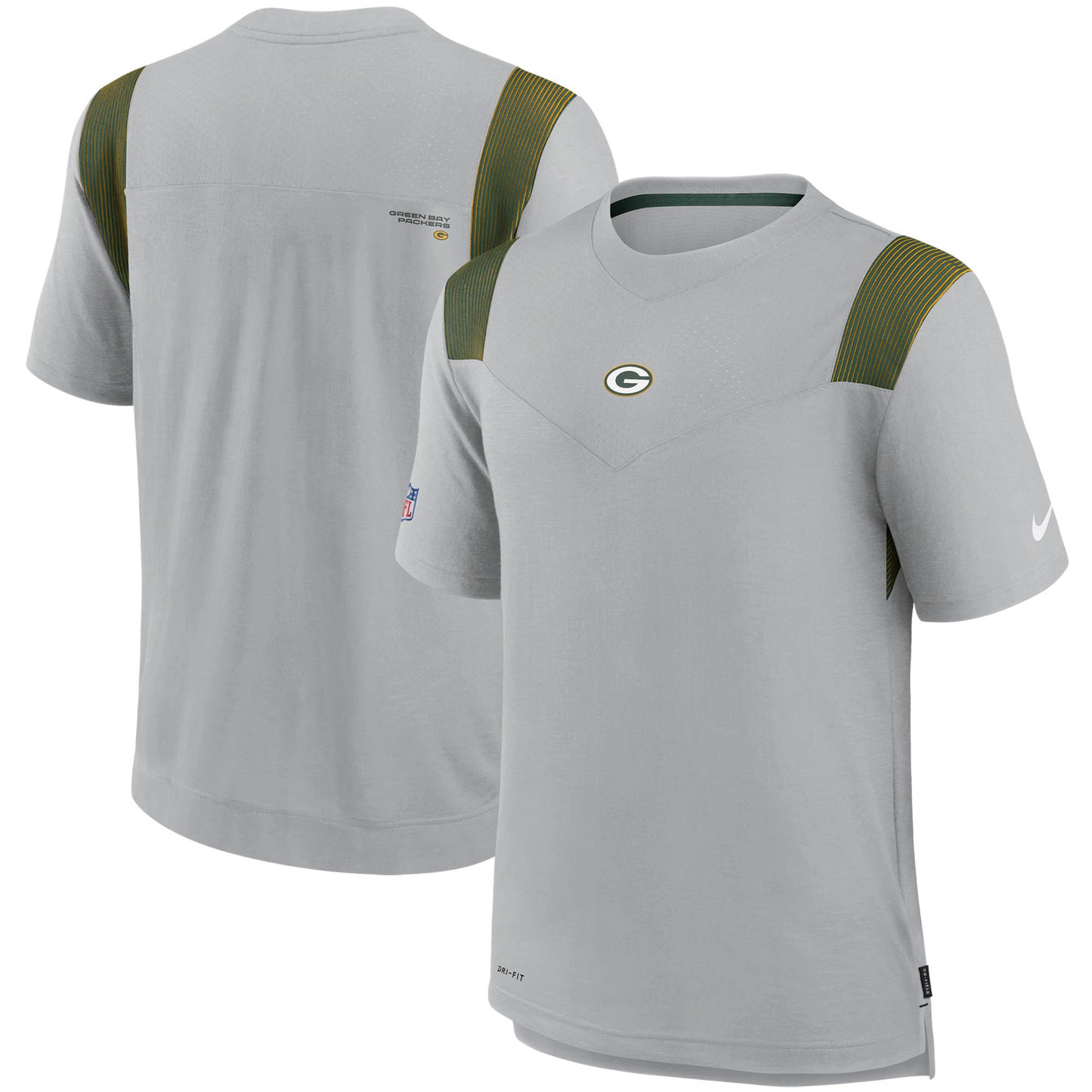 Men's Nike Gray Green Bay Packers Sideline Player UV Performance T-Shirt