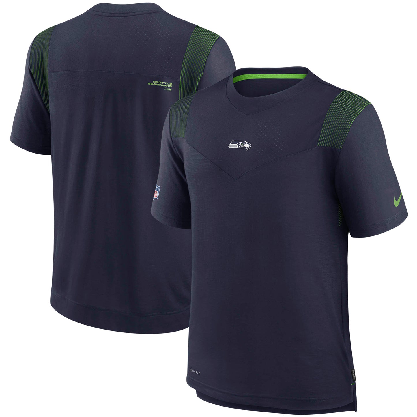 Men's Nike College Navy Seattle Seahawks Sideline Player UV Performance T-Shirt