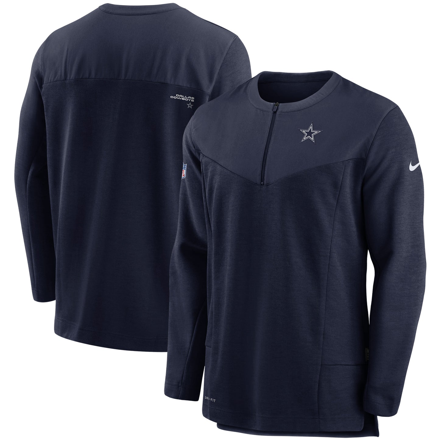 Men's Nike Navy Dallas Cowboys Sideline Half-Zip UV Performance Jacket